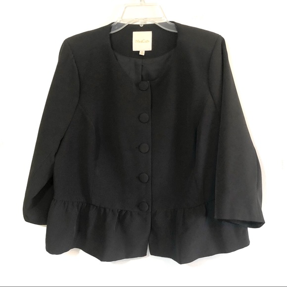 ModCloth NWOT black button front blazer peacoat - Picture 1 of 8